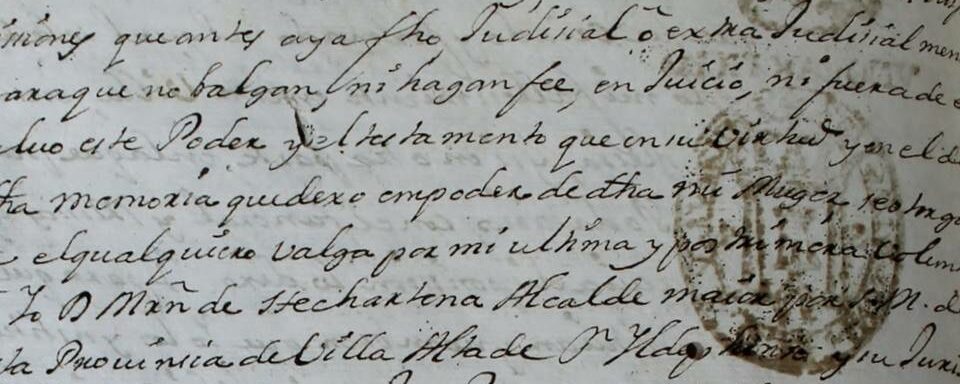     18th century Letter of Attorney, Villa Alta, Oaxaca.      Credit: AHJO Villa Alta Civil Leg. 8 Exp 2.06